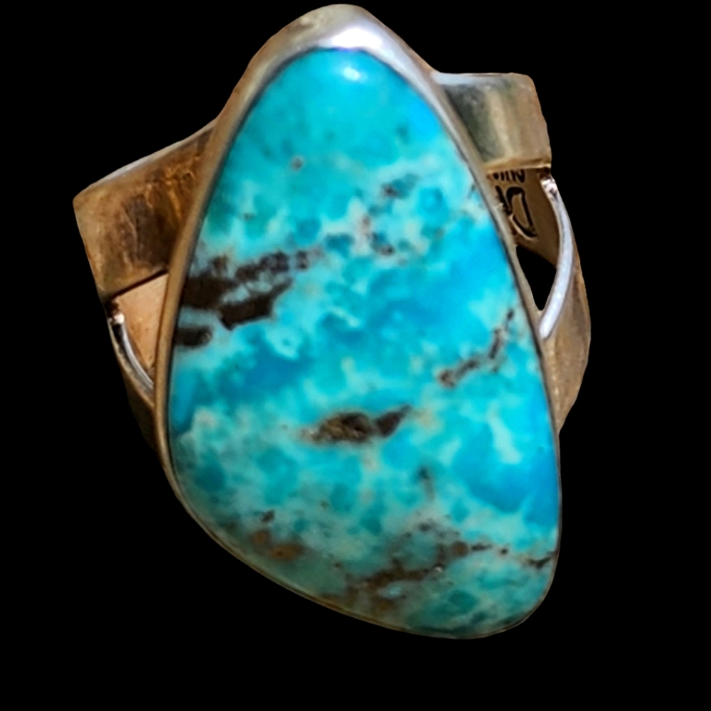 Sterling silver Jay King Desert Rose company turquoise ring size 8.5 - Picture 6 of 8
